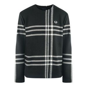 Fred Perry Unisex Adult Tartan Sweater / Black/White
